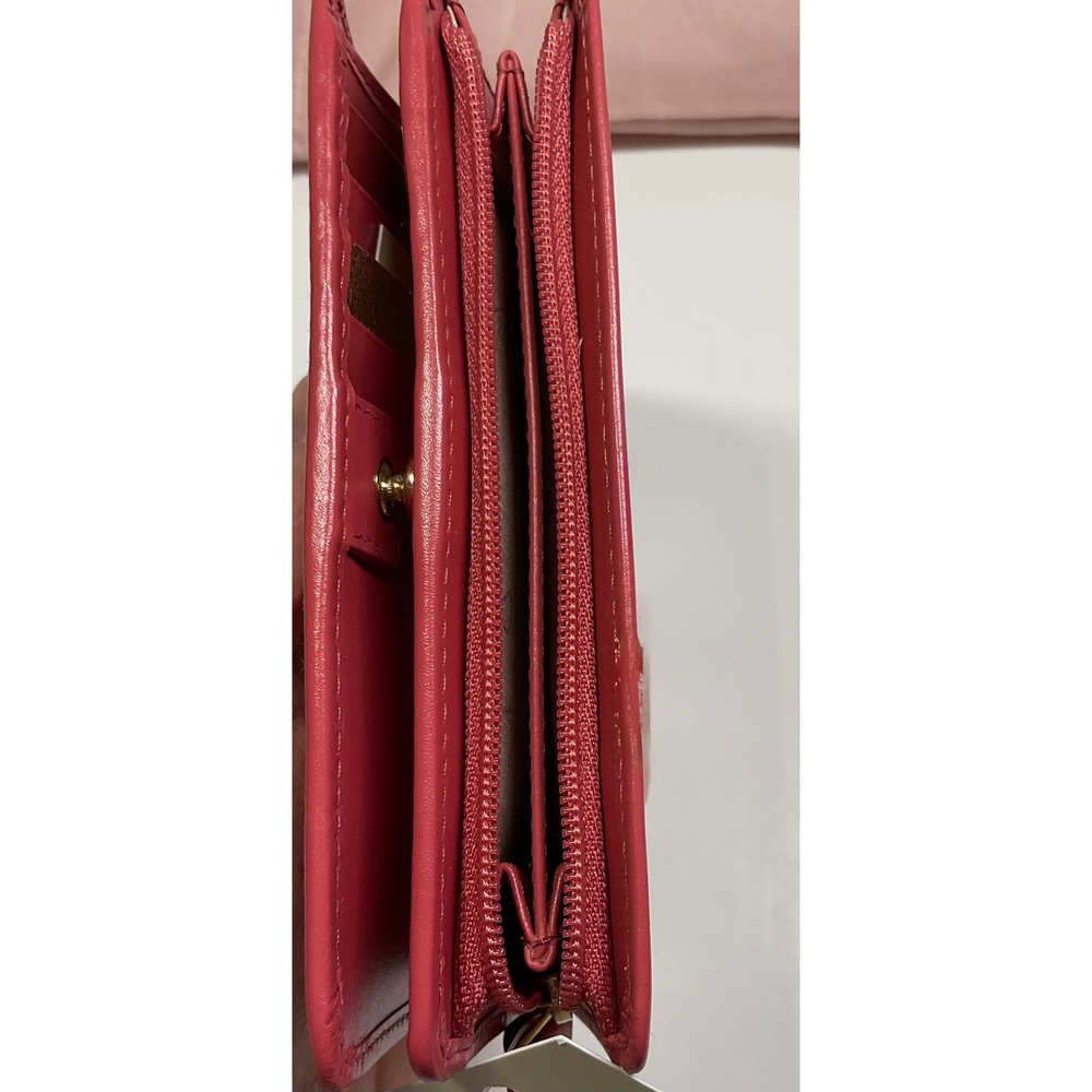 Radley London Red Leather Bifold Wallet Scottie Dog Robin Applique New With Tags - Picture 5 of 8